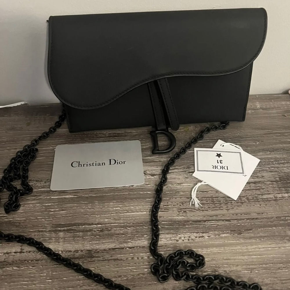 Dior Saddle Wallet with Chain